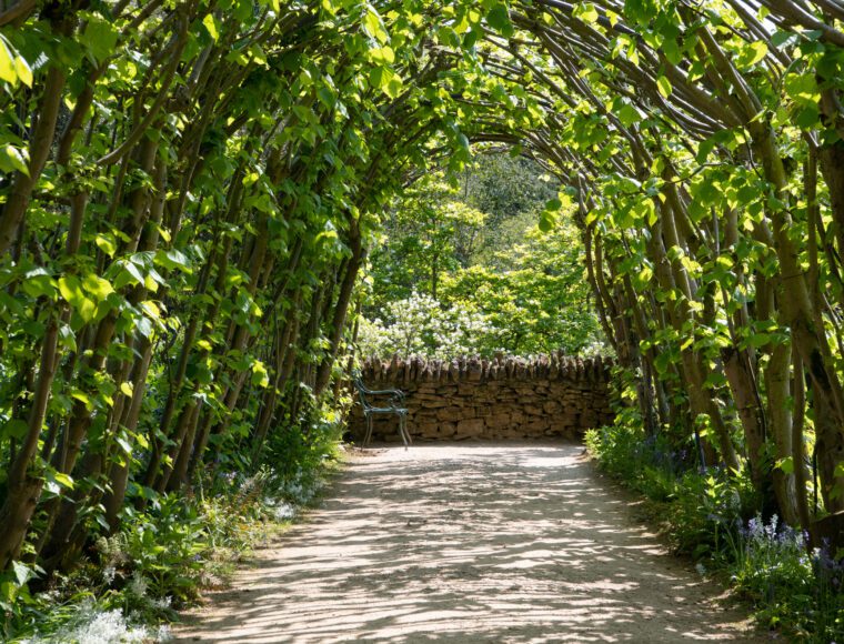 Hazel archway display at Chelsea Flower Show London